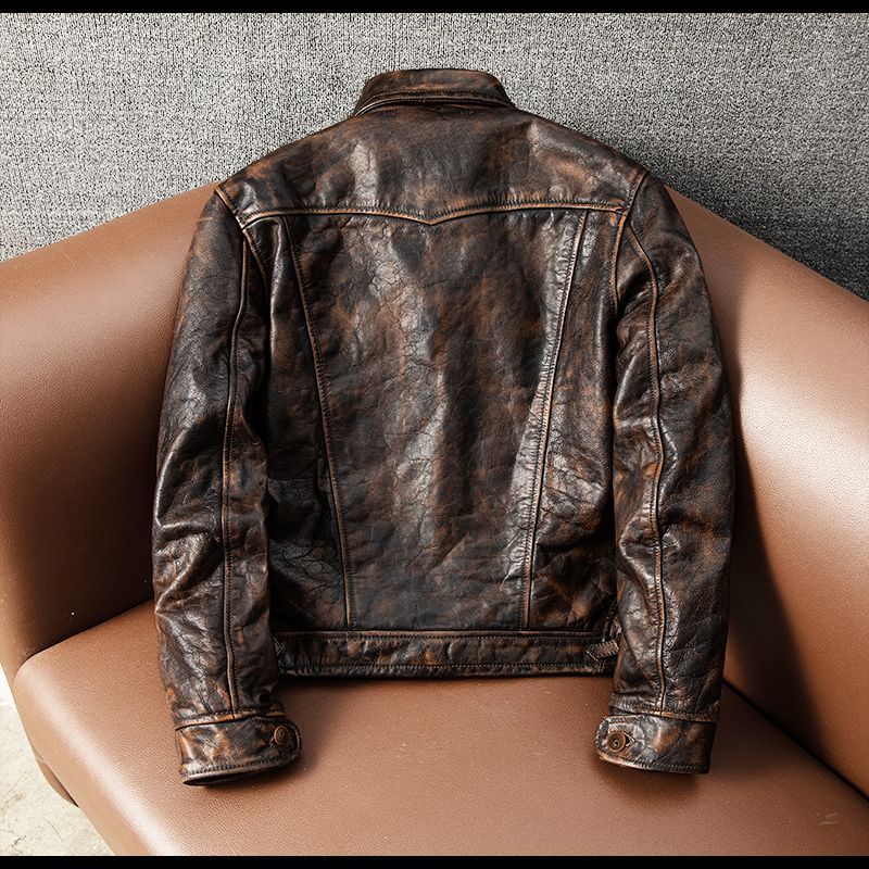 美品 CLUCT 牛革 レザージャケット アメカジ バイカー 袖リブ 美品 CLUCT 牛革 レザージャケット アメカジ バイカー 袖リブ