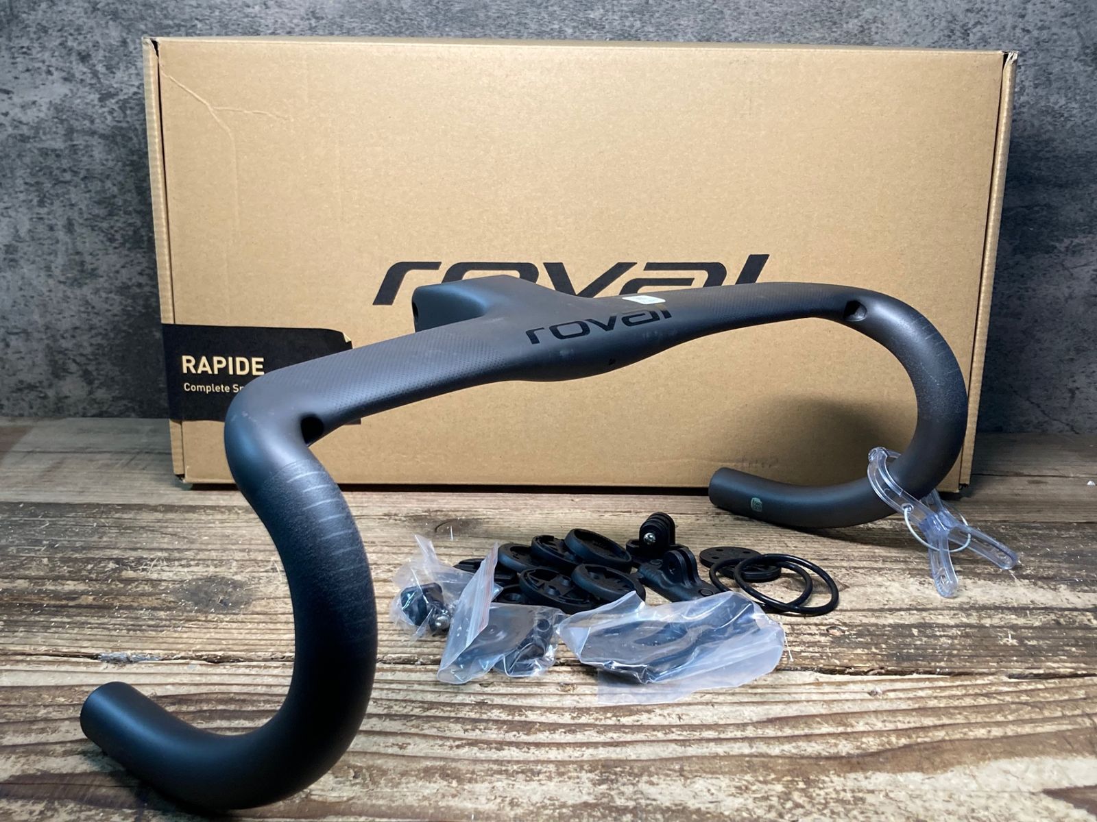 JM371 ロヴァール ROVAL RAPIDE RD COCKPIT 一体型 カーボン ドロップハンドル Φ31.8 380 75MM