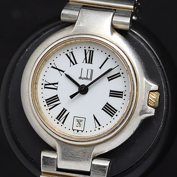 ダンヒル 1249074 QZ 白文字盤 デイト レディース腕時計 OSW 2000000 NSK