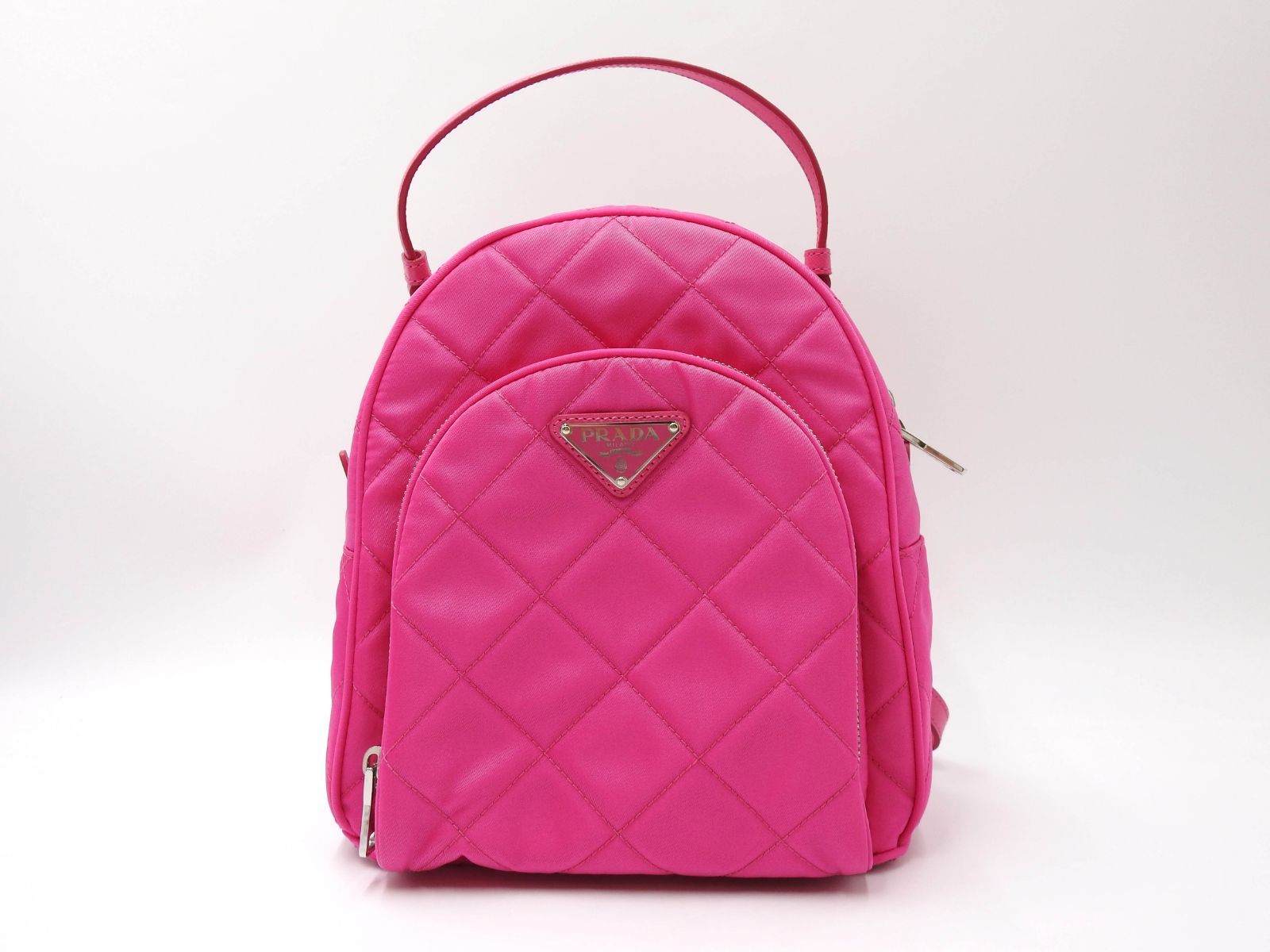 プラダ TESSUTO IMPUNTU リュックサック バックパック キルティング加工 FUXIA ピンク シルバー金具 1BZ066