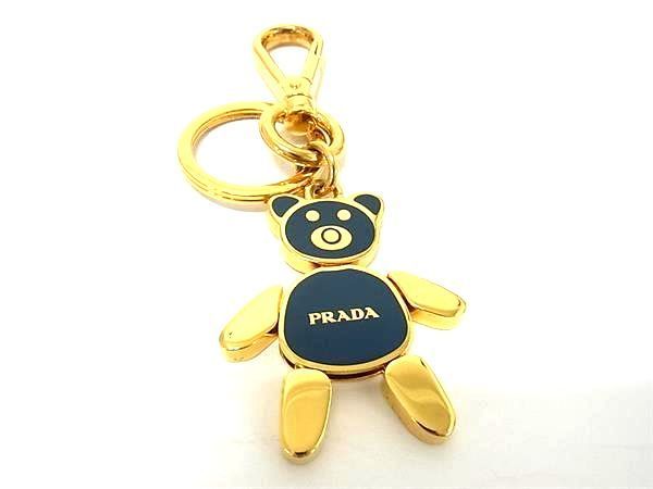 □美品□ PRADA プラダ ベア くま キーホルダー キーリング チャーム 