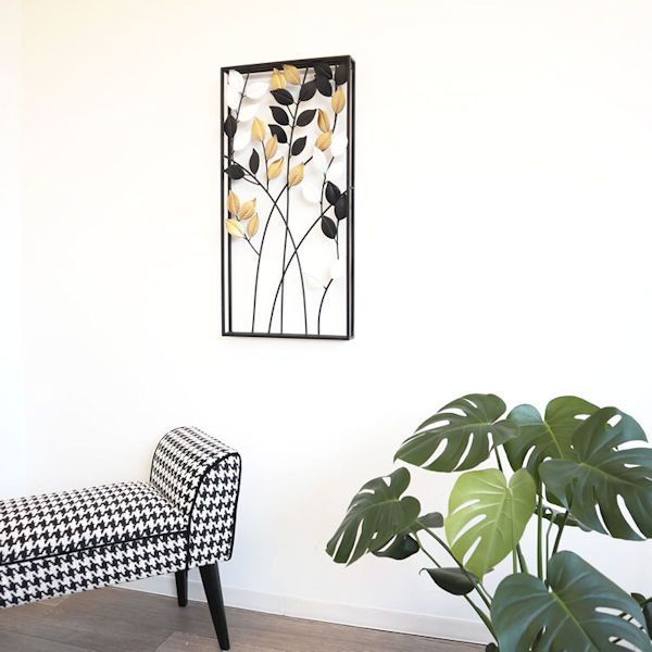 アイアンウォールアートパネル「カラーリーフ」壁飾り（595） アイアンウォールアートパネル「カラーリーフ」壁飾り 壁掛け モダン