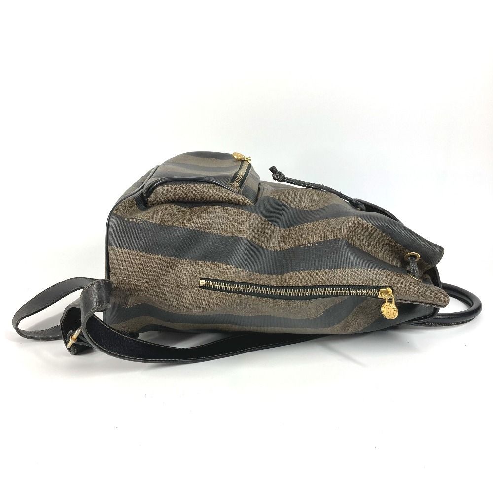 【訳アリ品】FENDI(フェンディ)リュック キャンバス×レザー カーキ FENDI フェンディ リュックサック ペカン PVC/レザー カーキ