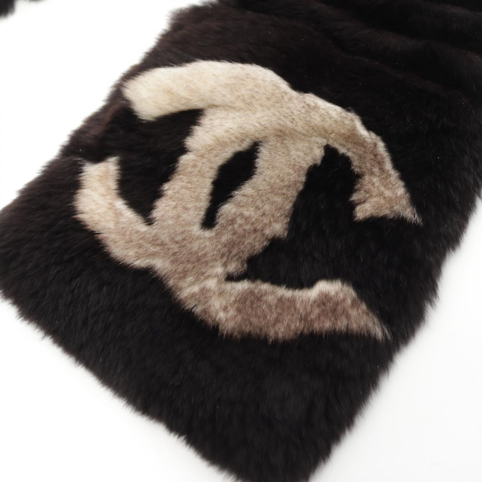 CHANEL シャネル　オリラグ100% リアルファーマフラー　BLACK 楽天市場】【中古】シャネル オリラグマフラー 衣料品