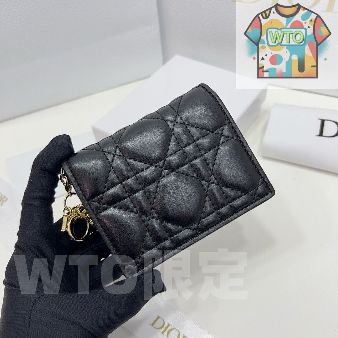 本日WTO】?Dior ミニ Lady Dior ウォレット 2387 ? 高級子羊革
