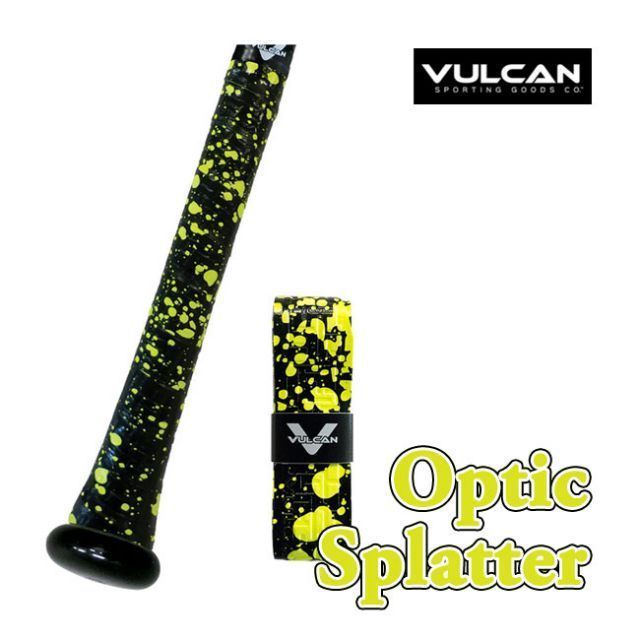 種類7:YellowSplatter(041)/0.50mm(薄目) VULCAN(バルカン) SPLATTER SERIES バット用 グリップテープ 野球 ベースボール バットアクセサリー 0.50／1.00／1.75mm 【メール便発送】