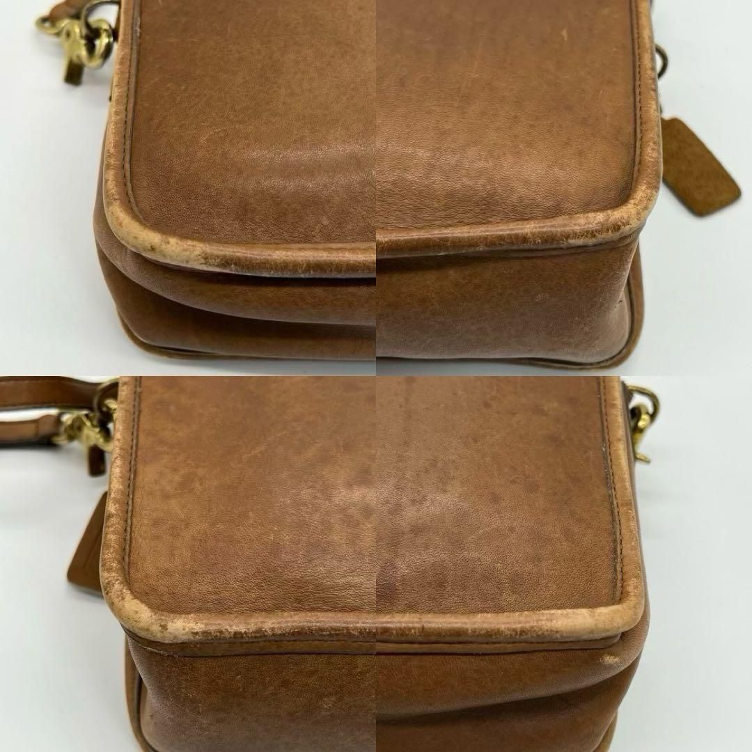 良品】USA製 OLDCOACH TALONジップ ショルダーバッグ 茶色 良品】USA製 OLDCOACH TALONジップ ショルダーバッグ 茶色