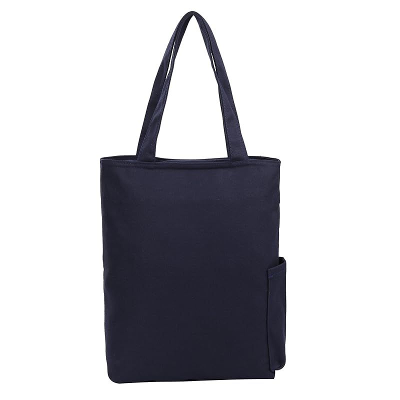 【新品】 [モノボックス] トートバック 無地キャンパス ファスナー付 A4対応 bg-monotote ネイビー 1