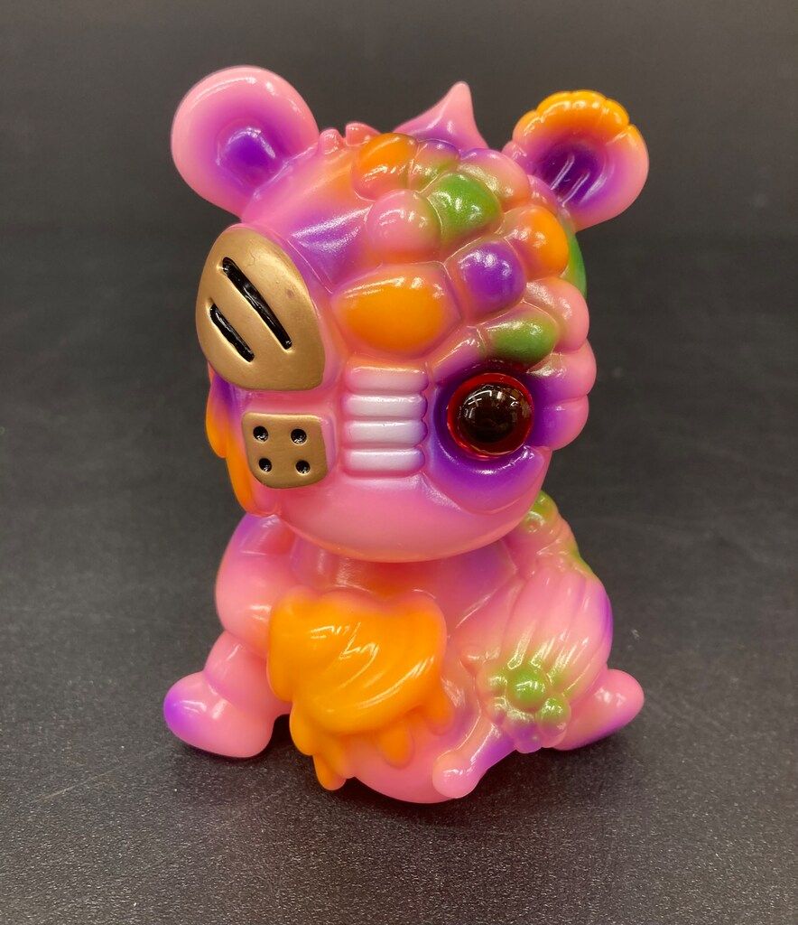 ゴッコ堂 工場 REALHEAD ベアオス ピンク蓄光成型/メタパープル