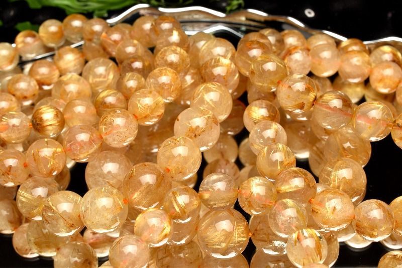 【 金運最強！！】 タイチンゴールドルチル ブレス11,5mm 金針水晶 ◇ルチルの王道!!◇極太タイチン針◇黄金の輝き＆ルチル際立つ