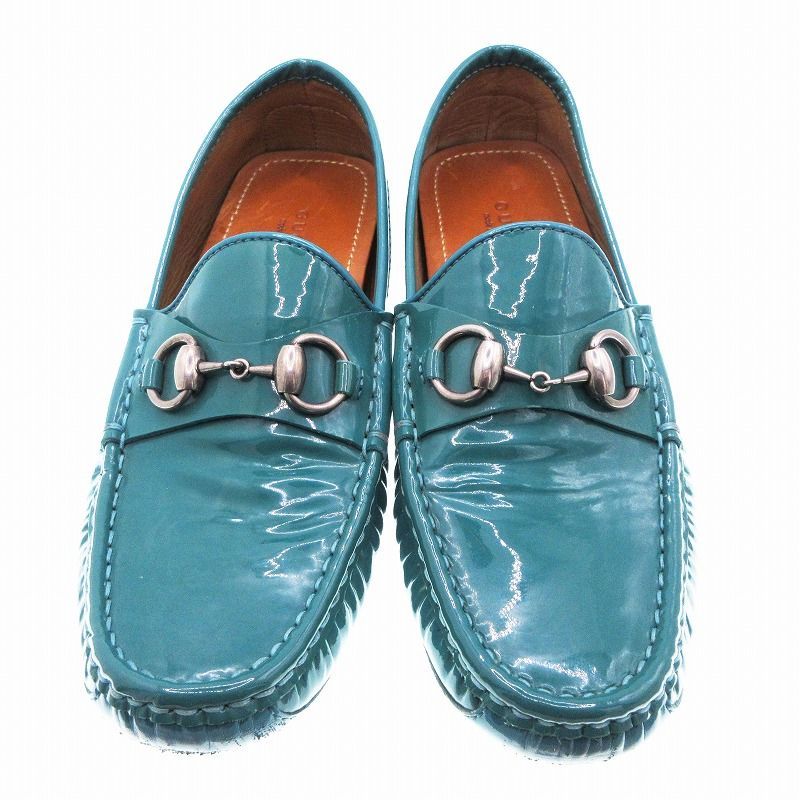 グッチ GUCCI ホースビット ドライビング シューズ エナメル レザー 