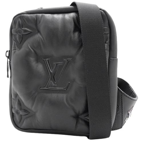 LOUIS VUITTON(ルイ・ヴィトン) Louis Vuitton 2054 アシンメトリカル・スリングバッグ ボディバッグ ショルダーバッグ  クロスボディ レザー ブラック黒 ブラック金具 M68773 メンズ 40803000840【アラモード】