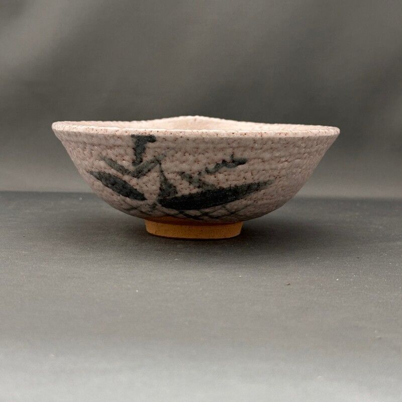 Ｔ７５　茶碗　『弥七田織部　平茶碗』『川本了生』　共箱　抹茶碗　茶道具 T75 茶碗 『弥七田織部 平茶碗』『川本了生』 共箱 抹茶碗 茶道具