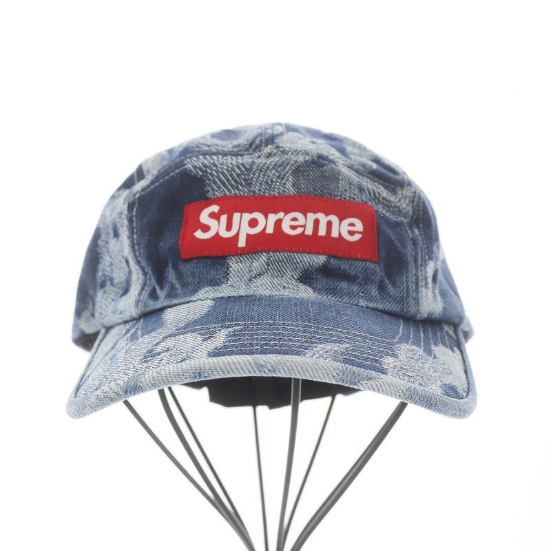 シュプリーム SUPREME 23SS Flames Jacquard Denim Camp Cap Washed 