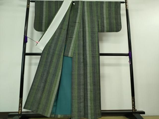 平和屋本店□希少 ざざんざ織 伊兵衛織 単衣 間道 逸品 DZAA7254kh5