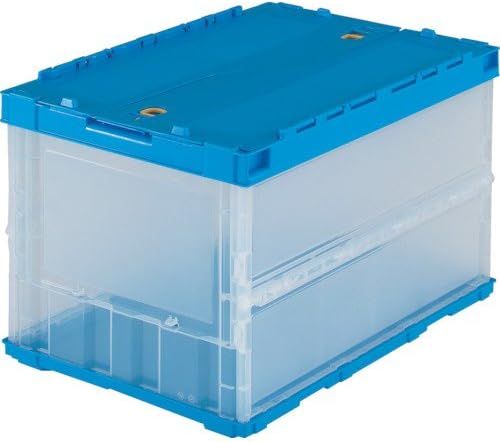 トラスコ中山(TRUSCO) 薄型折りたたみコンテナ 50Lロックフタ付 透明 TR-C50B-TM × 10個， TRC50B 【ケース販売】