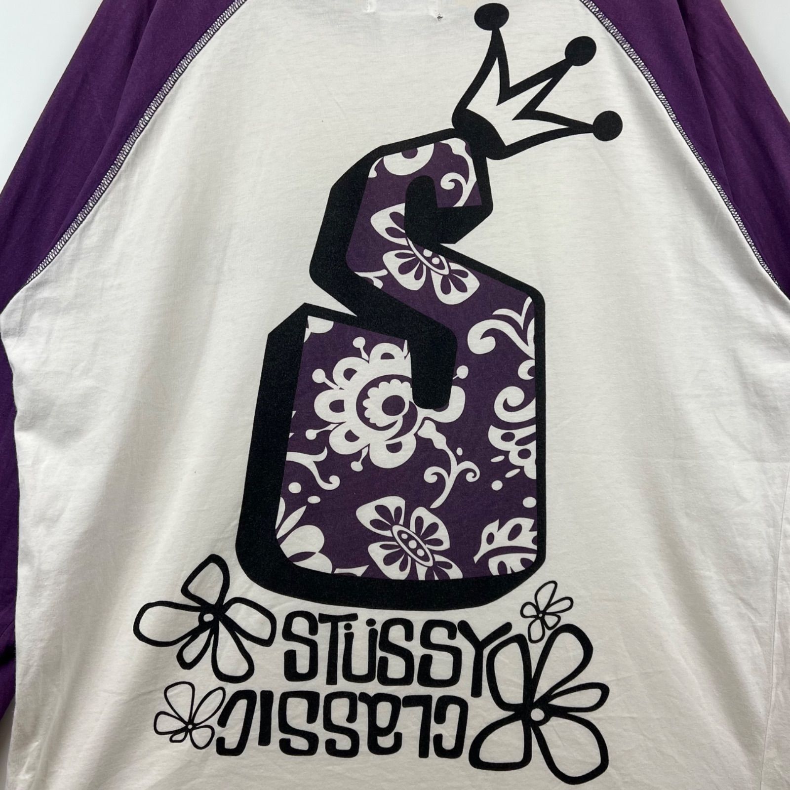 old stussy ラグランT STUSSY 00s old hibiscus raglan Tee L ステューシー オールド