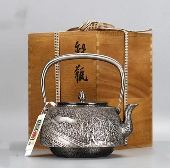 高品質☆新品☆南部鉄器 砂鉄製 鉄瓶 大容量鉄壺 コーティング