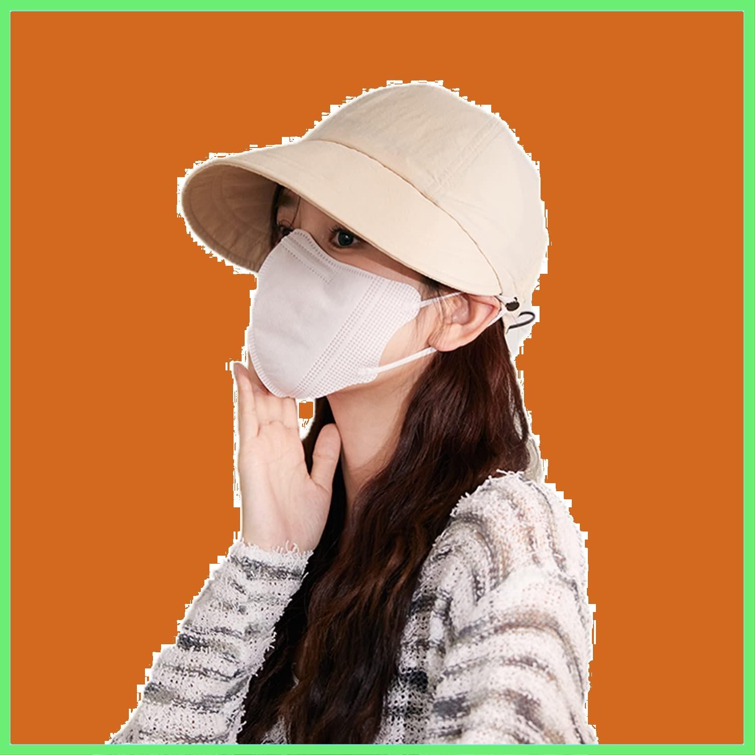 【色: ブラック】[WTACTFUL] 日よけ帽子 つば広 小顔効果 冷感 UV