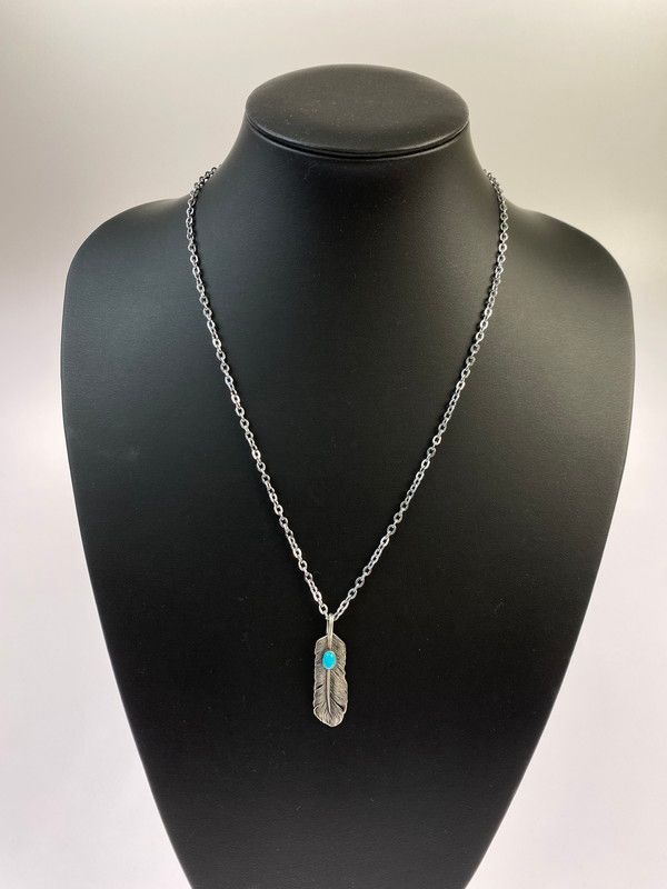 中古品】 SAAD サード TURQUOISE FEATHER TOP NECKLACE