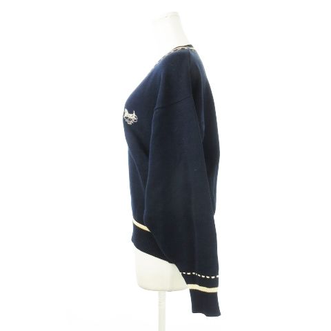 セリーヌ CELINE ヴィンテージ ニット セーター Vネック 馬車 ロゴ