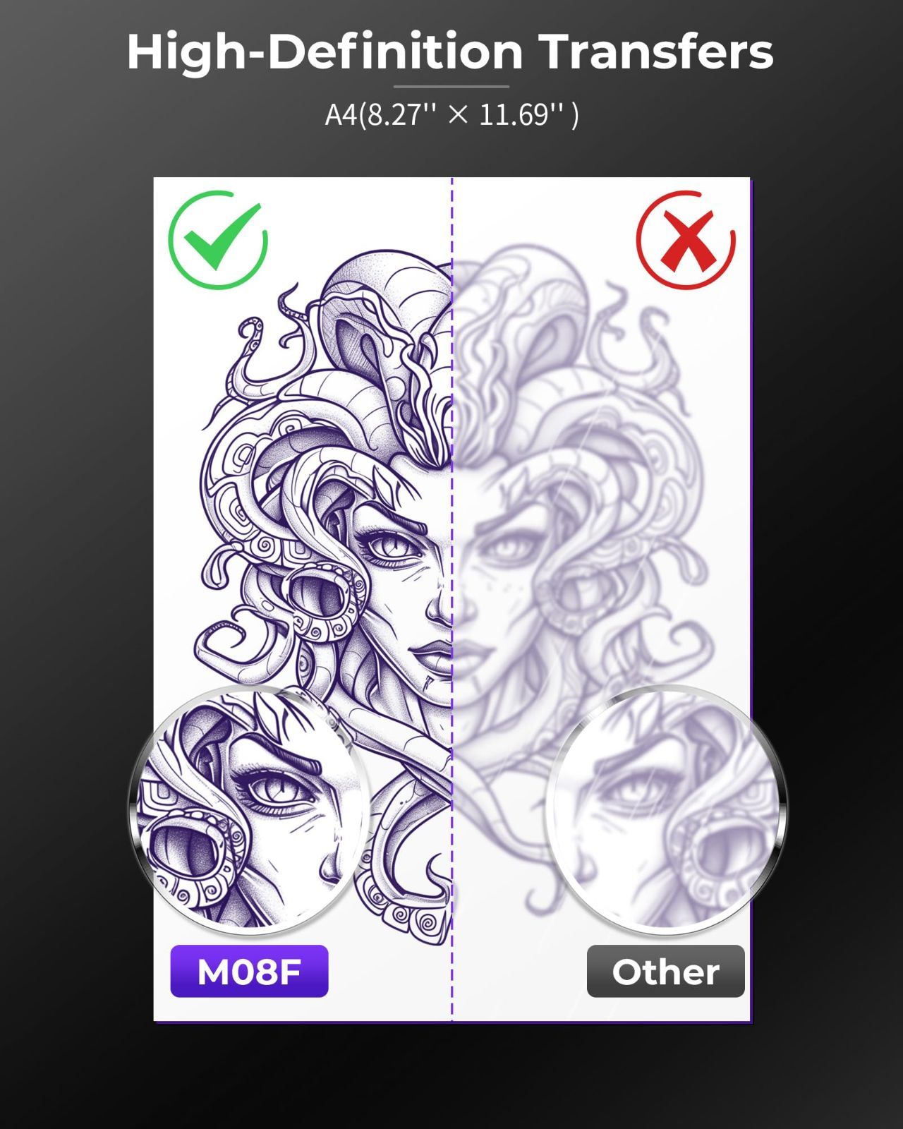 タトゥーマシーンBluetooth接続対応 タトゥーマシンセット Android タトゥーマシーンセット 転写機 刺青コピー機 IOS タトゥーマシーン サーマルプリンタータトゥーマシン モバイルプリンター 電話 タトゥー用紙10枚と収納ケース付き