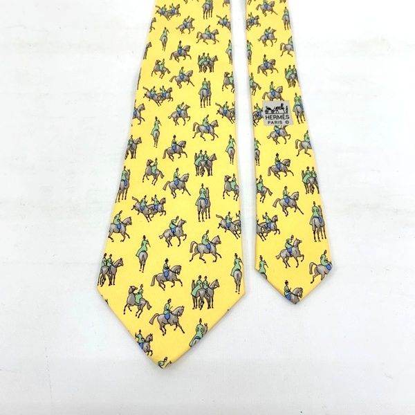 新品　エルメス　ネクタイ　ホース　馬　総柄　箱付き HERMES エルメス ネクタイ ホース 馬柄 総柄 馬 シルク 100