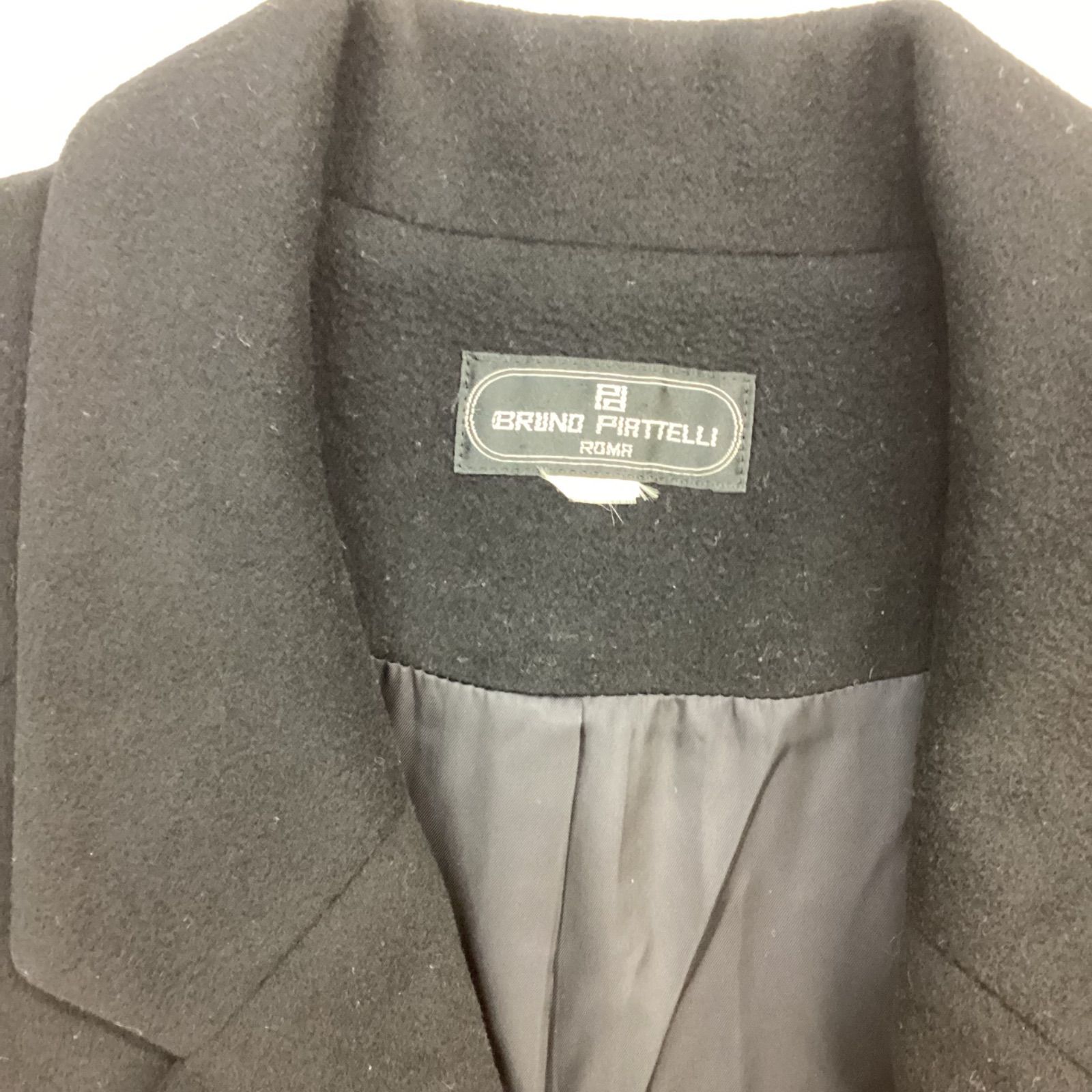 最終価格】BRUNO PIATTELLI ロングコート ウール混 ボタン ポケット付 