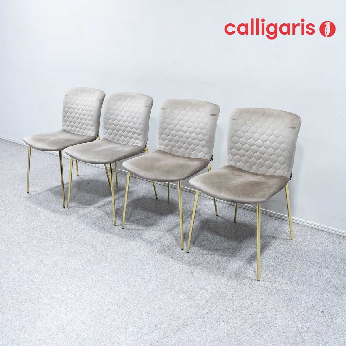 【中古品】Calligaris カリガリス LOVE ラブ ダイニング チェア 4脚セット ベルベッド 定価31万