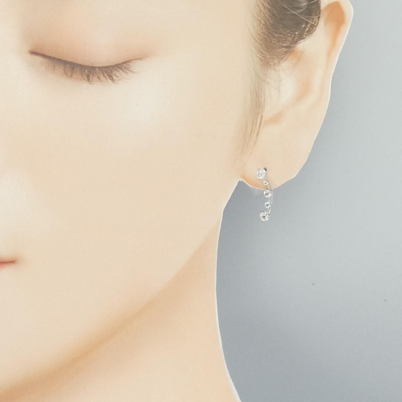 STAR JEWELRY ブライトネスホワイトトパーズチェーンピアス STAR JEWELRY ブライトネスホワイトトパーズチェーンピアス