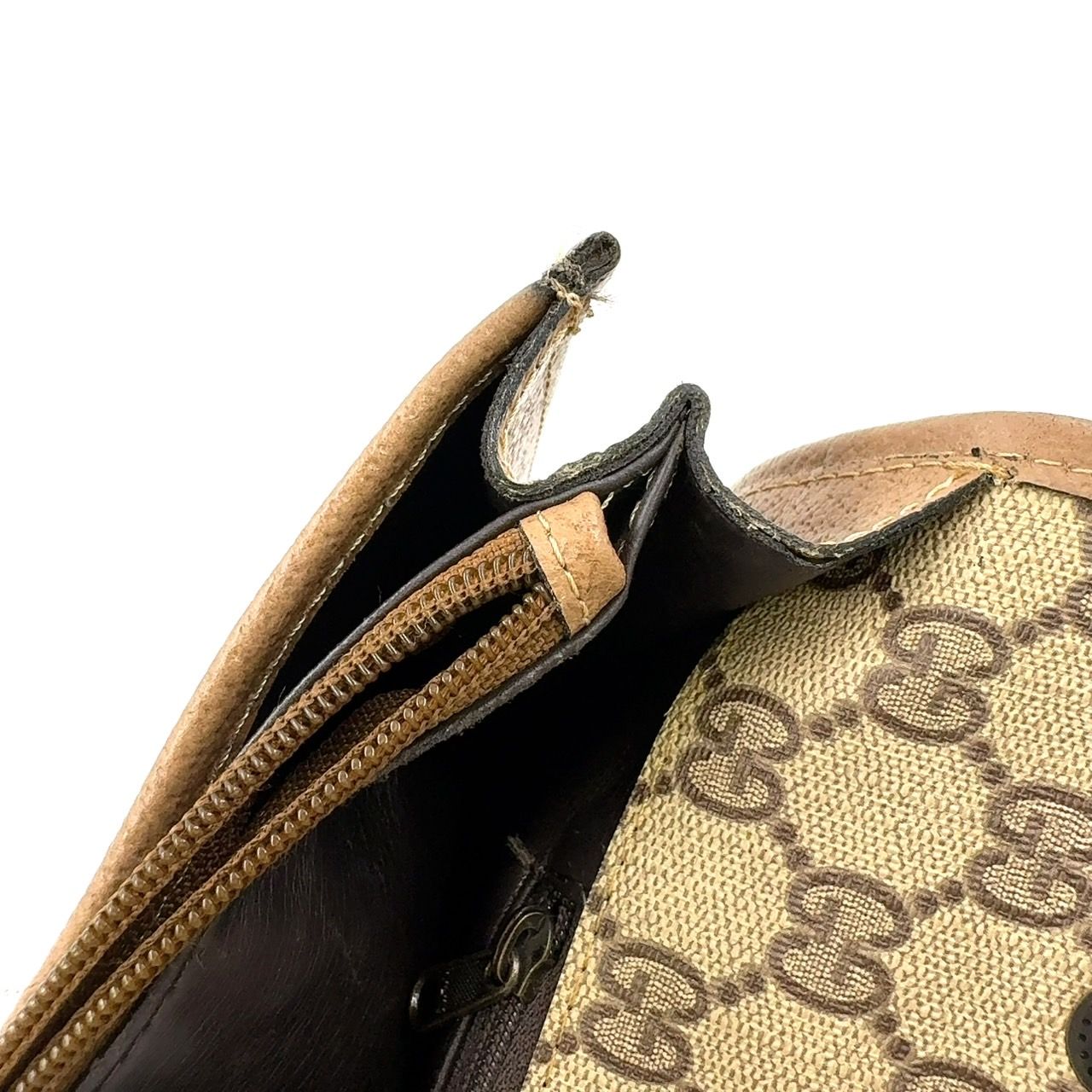 レザー×PVC ベージュ×ライトブラウン