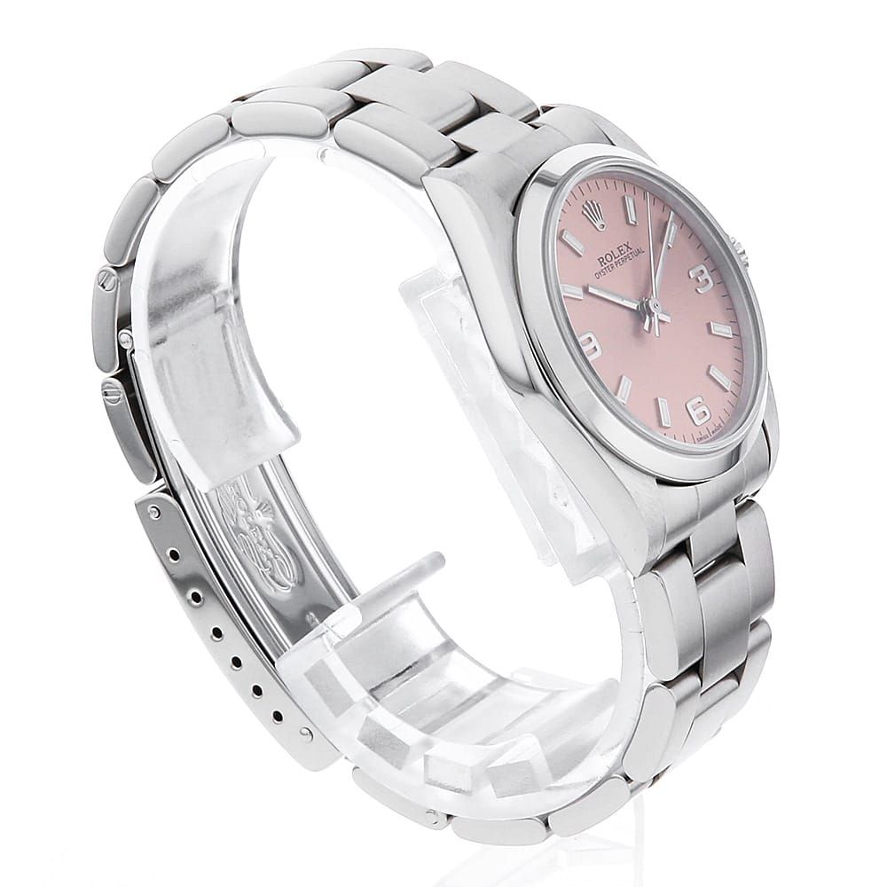 ロレックス オイスターパーペチュアル 77080 ピンク 369ホワイトバー A