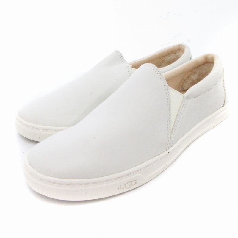 アグ UGG スリッポン スニーカー シューズ ロゴ 24cm 白