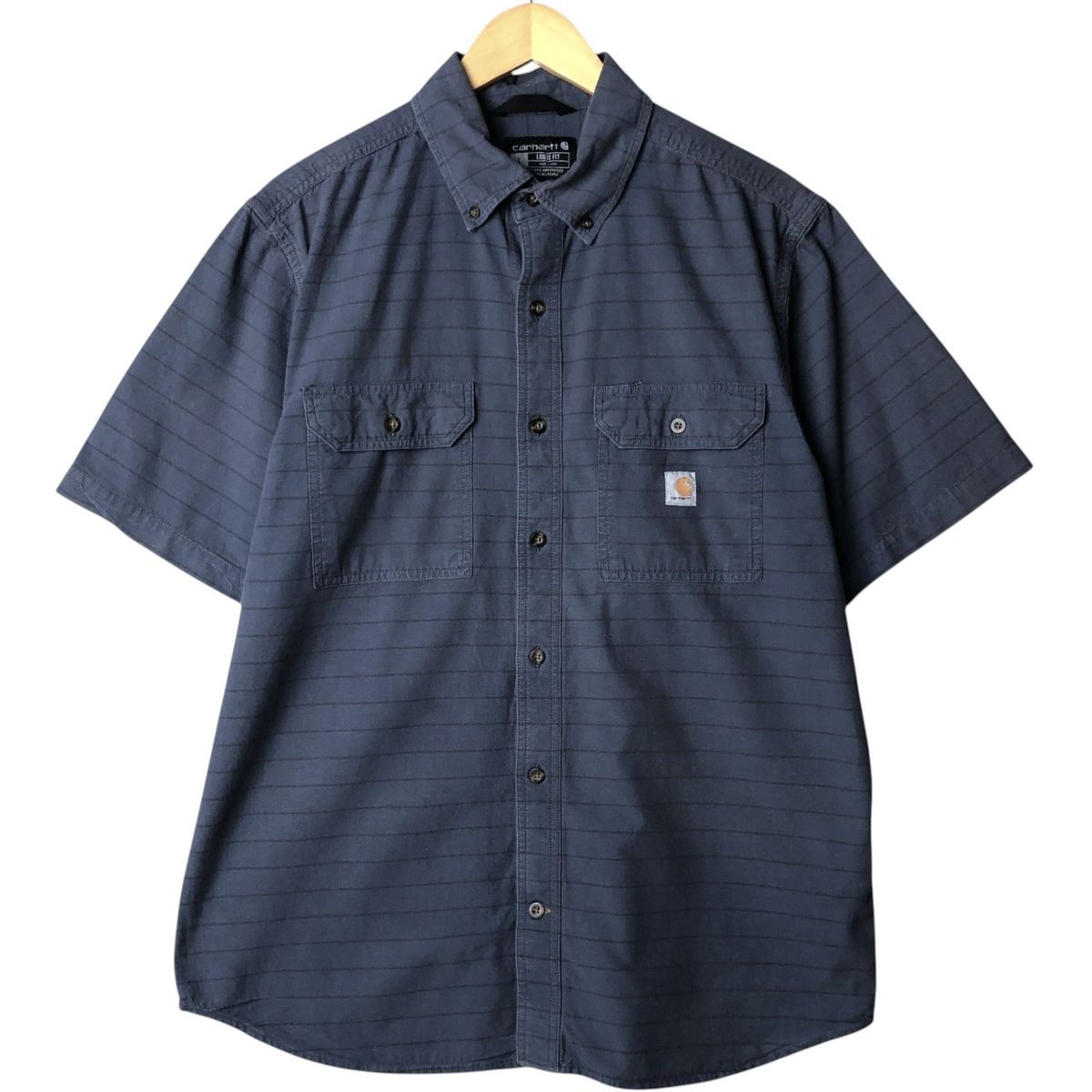 carhartt ワークシャツ 古着 カーハート Carhartt Loose Fit ボーダー柄 ボタンダウン