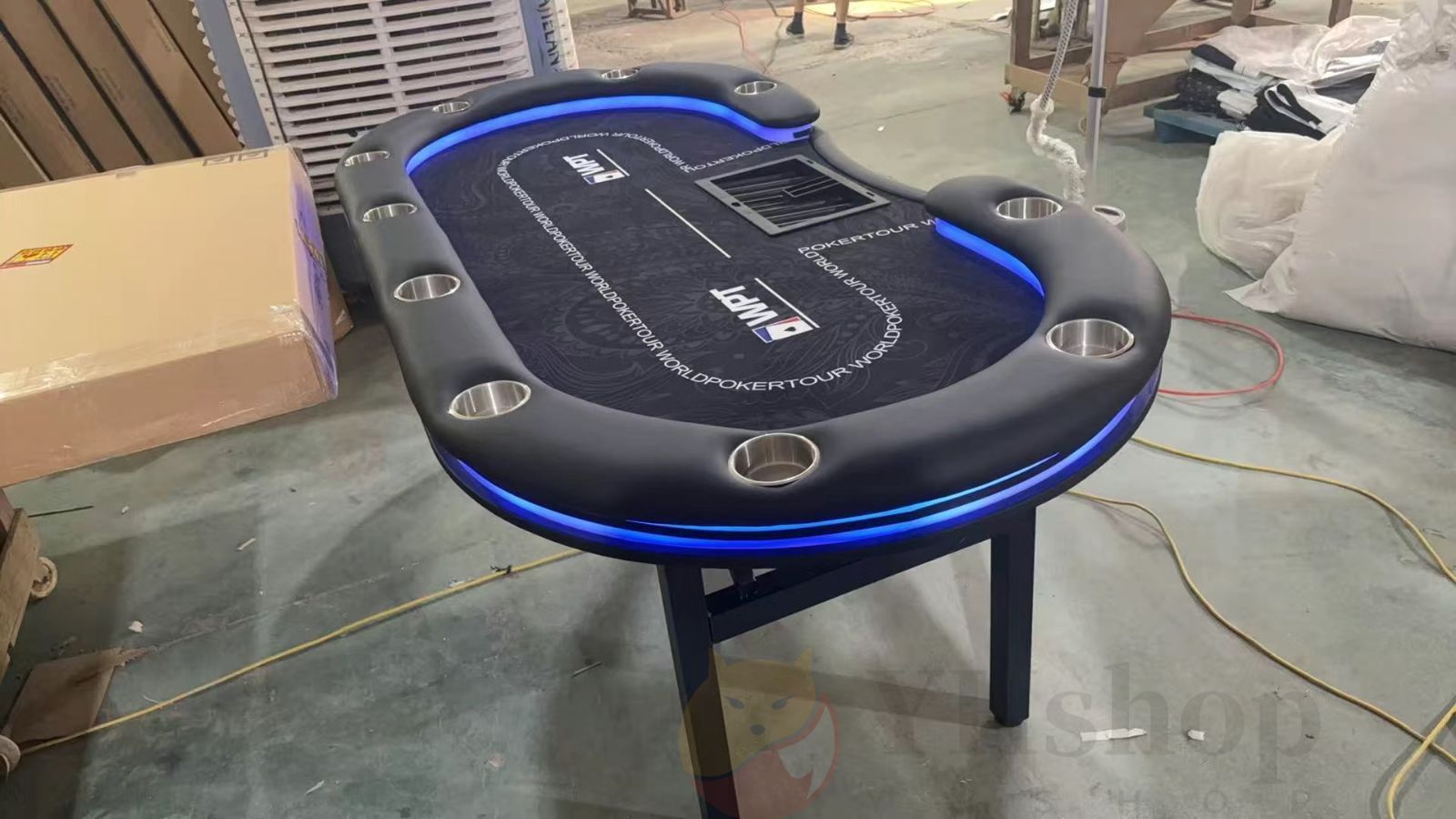 2655 ポーカー テーブル ブルー 折りたたみ 10人対応 家庭用 業務用