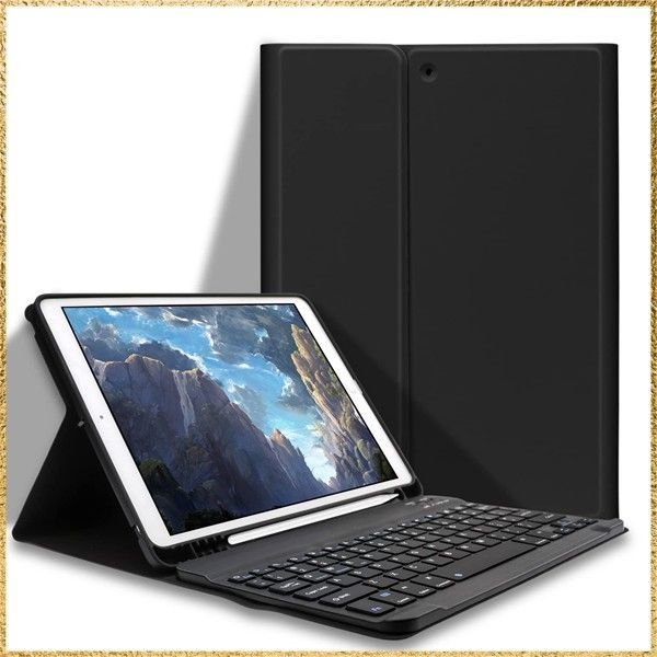 新着 iPad 10.2 キーボード ケース 第9/8/7世代 Bluetooth キーボード付きカバー iPad9/8/7通用 脱着式 ペンホルダー付き スタンド機能 オートスリープ機能 多角度調整 傷つけ防止 耐久性 (ブラック)