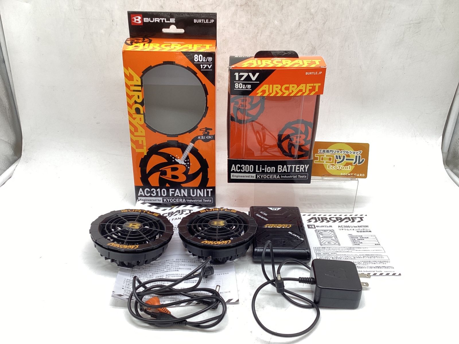 品 BURTLE|バートル エアークラフト 17Vバッテリー ファンセット AC300 AC310|311 ITWL1JEEATHK エコツール豊田インター店 M02