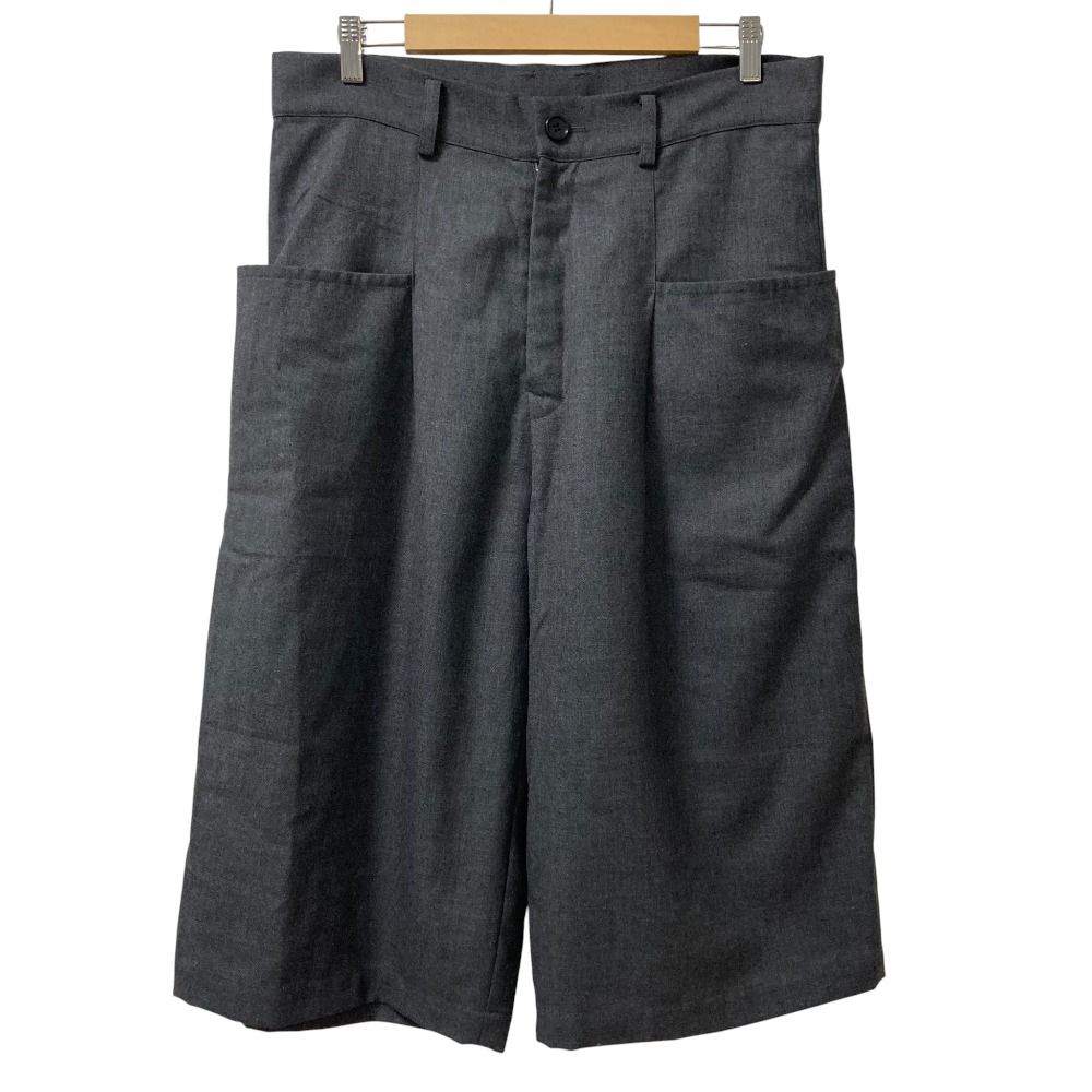 LIMI feu リミフゥ ウール ポケットデザイン ワイド ハーフパンツ サイズS グレー メンズ レディース 古着