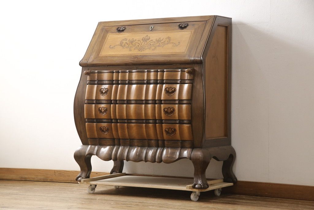 希少】ヴィンテージ風 ラタン製5段 チェスト チェスト 5段 たんす