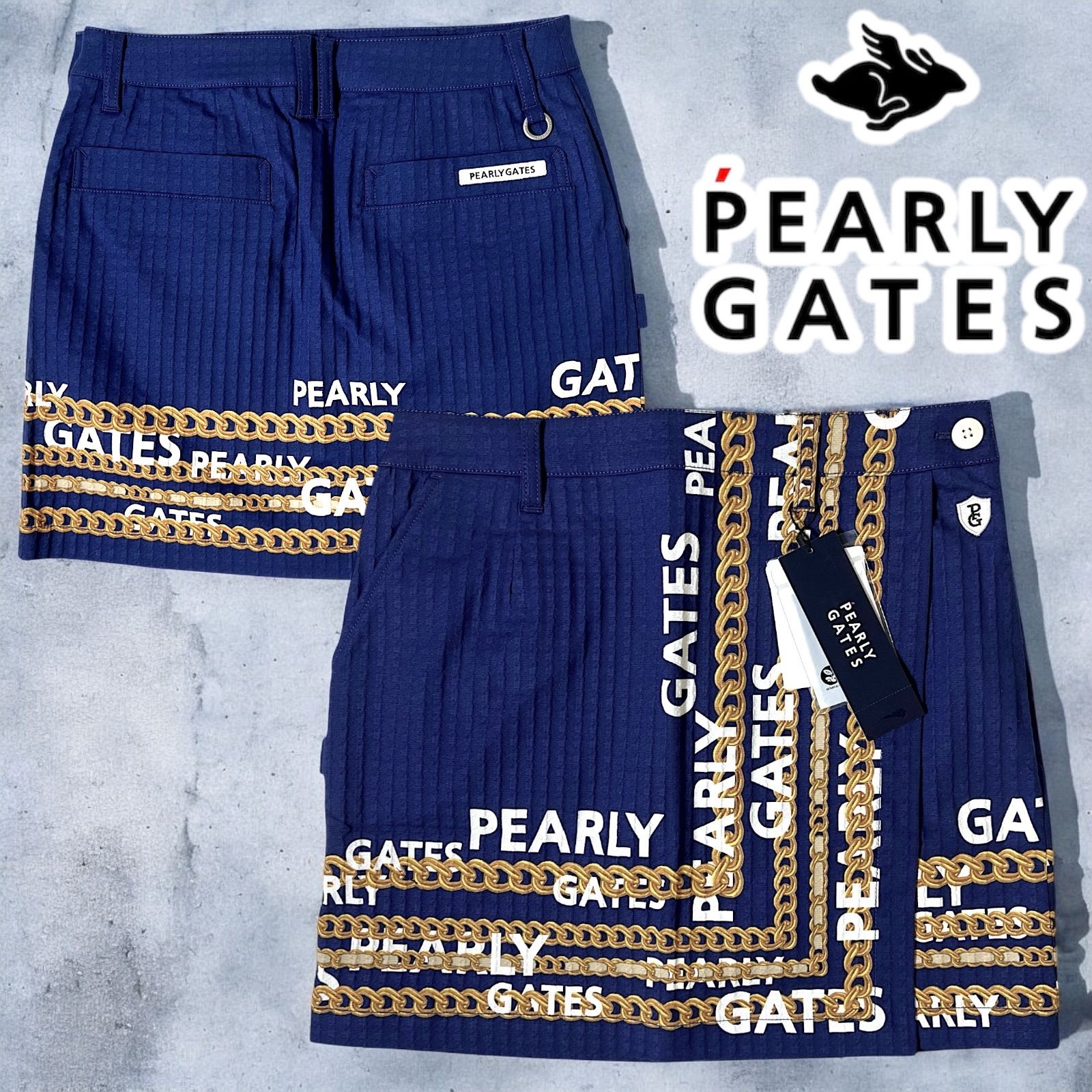 [新品]定価30800円 パーリーゲイツゴルフ 清涼シアサッカー ハーフパンツ ショートパンツ 接触冷感 ストレッチ 抗菌 PEARLY GATES