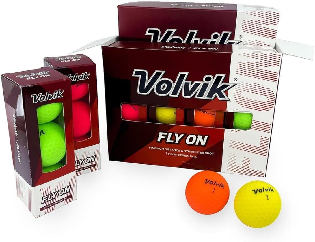 Volvik ボルビック フライオン ゴルフボール マット仕上げ 2ピース構造 24球 マルチカラー（オレンジ・グリーン・イエロー・レッド） 
