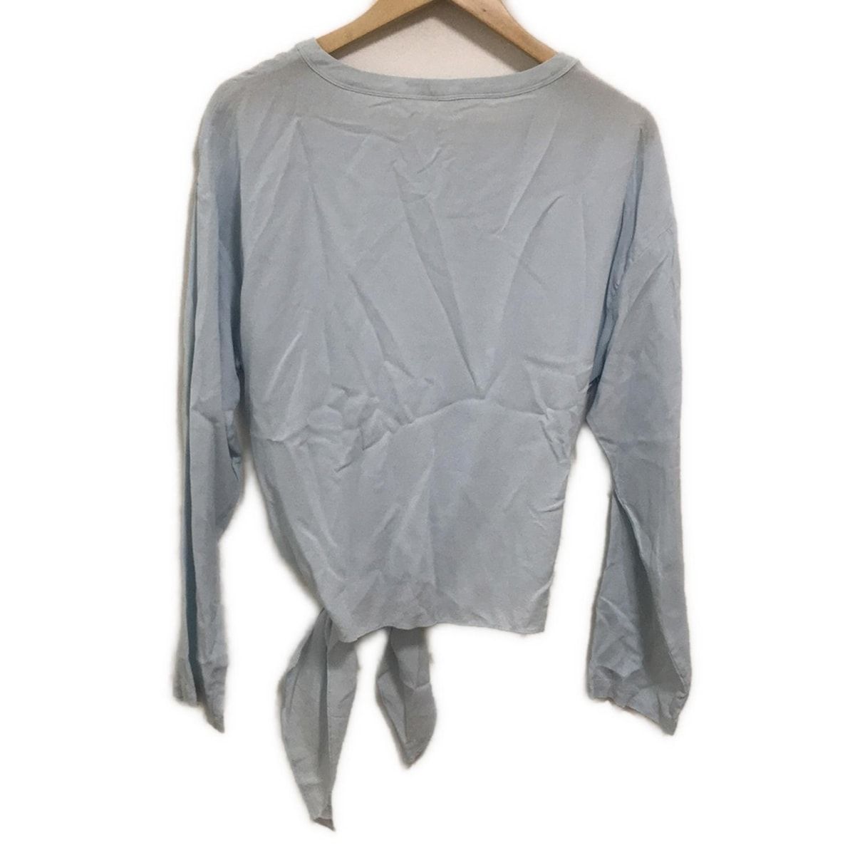 THIRD サードマガジン 長袖カットソー サイズ9 M レディース - ライトブルー クルーネック シルク