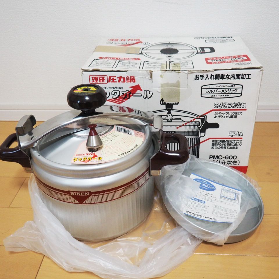 未使用品】 理研RIKEN 圧力鍋クックオールPMC-600 6L(1升炊き) - 調理器具