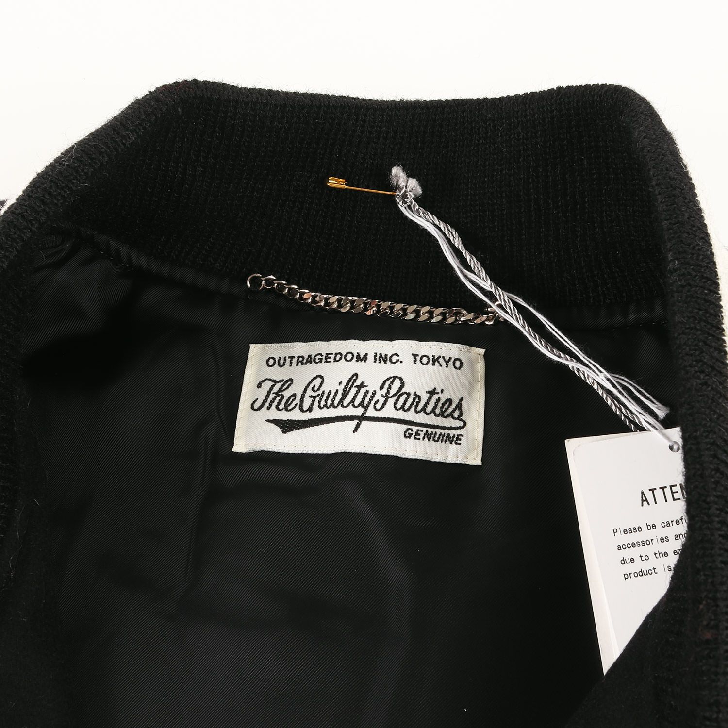 新品 WACKO MARIA VARSITY JACKET ブラック 刺繍 黒 WACKOMARIA LEATHER VARSITY JACKET -B- (TYPE-1) - WACKOMARIA