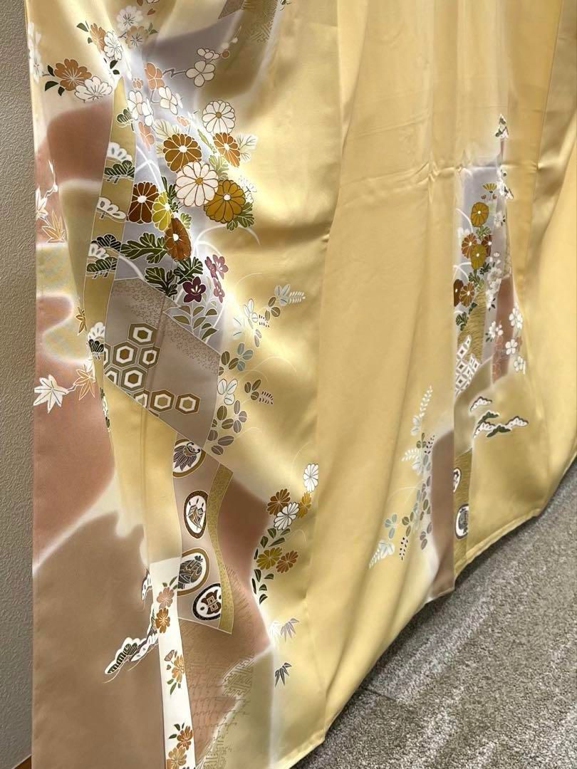 千總 西武扱い 付け下げ 金駒 金彩 正絹 躾糸付き パールトーン加工