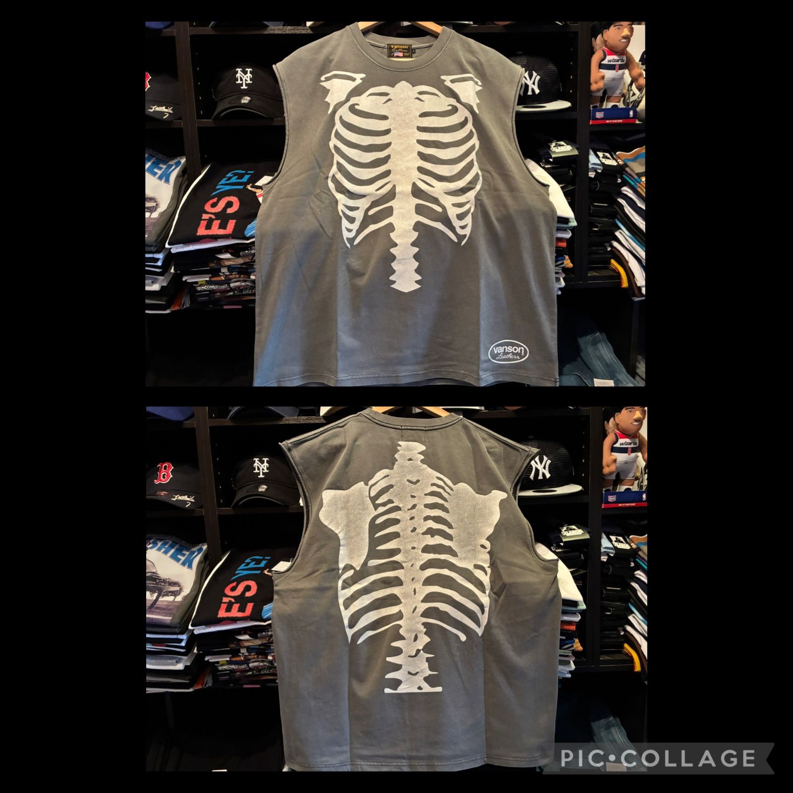 VANSON バンソン ノースリーブ Tシャツ BONE PIGMENT DYED NO SLEEVE 