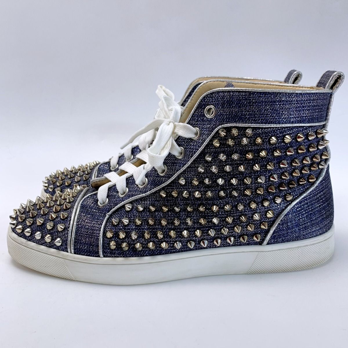 Christian Louboutin クリスチャンルブタン スタッズ デニム ブルー 