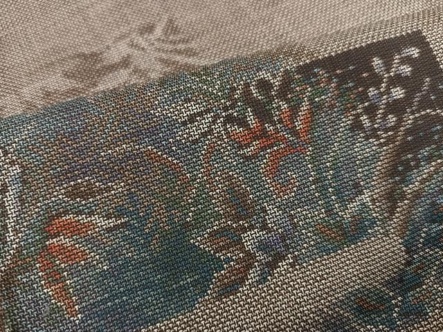 平和屋着物○本場大島紬 カタス9マルキ 草木間道 正絹 逸品 AAAZ4909ph