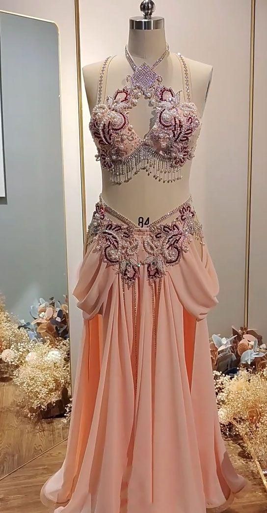 ピンク ベリーダンス 衣装 オリエンタル ピンク ベリーダンス