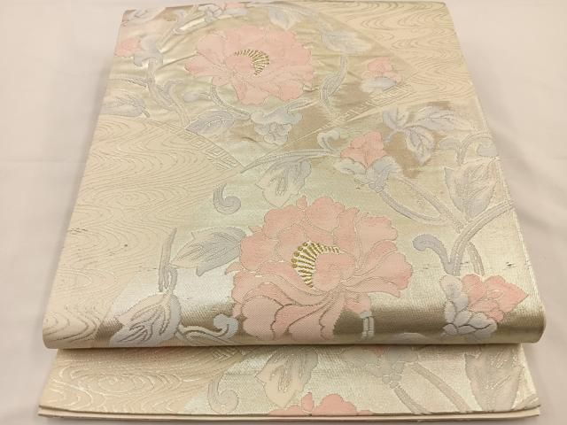 平和屋着物◎六通柄袋帯 唐織 花唐草文 金銀糸 正絹 逸品
